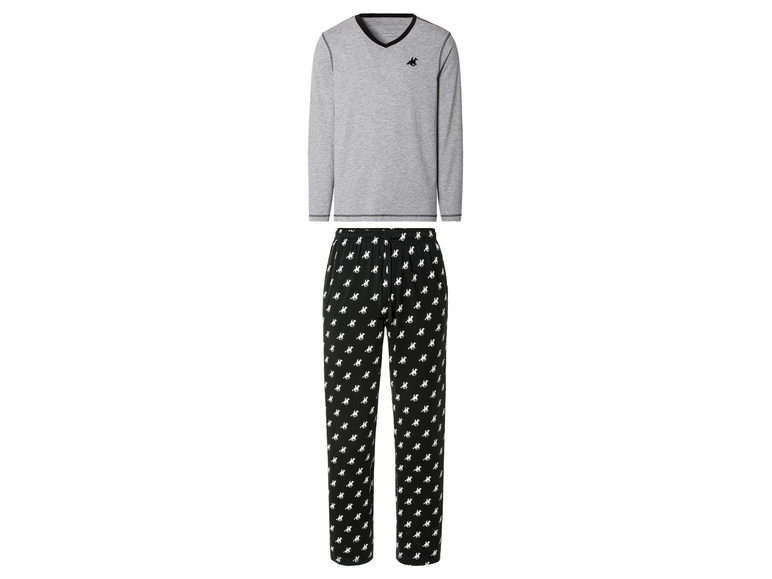 LIVERGY® U. S. Grand Polo Pánské pyžamo (M (48/50), šedá/černá)