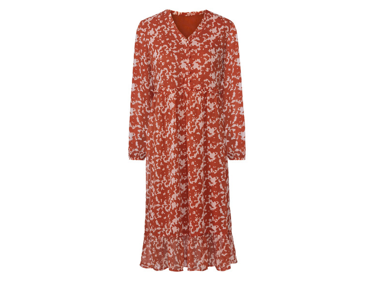 esmara® Dámské šifonové šaty (38, vzor/oranžová)