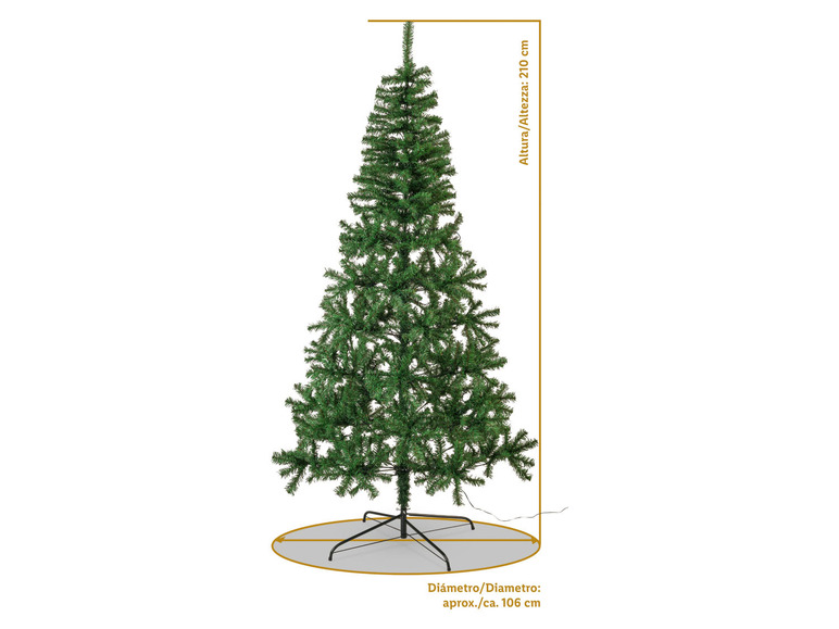 Zobrazit na celou obrazovku LIVARNO home Umělý vánoční stromek s LED osvětlením, 210 cm - Obrázek 2