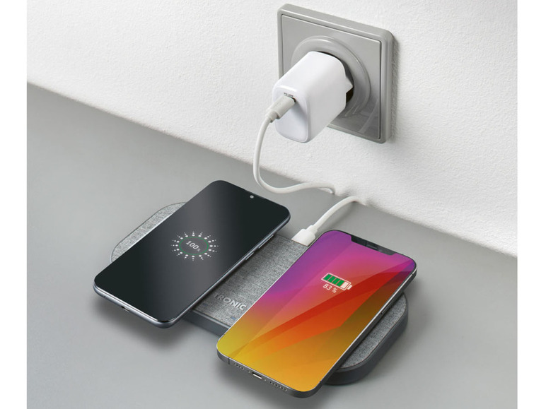  Zobrazit na celou obrazovku TRONIC® Bezdrátová duální nabíječka Qi s kovovým rámem - Obrázek 11