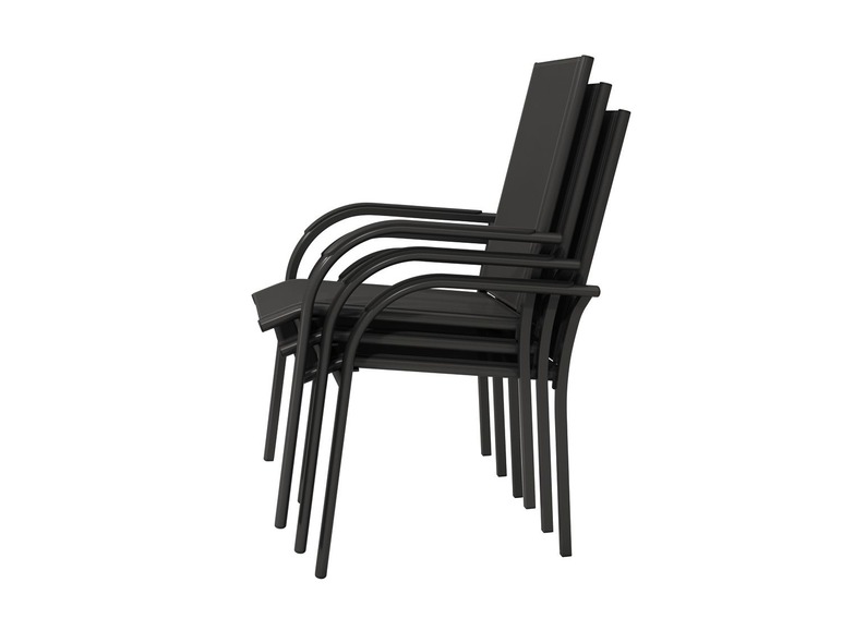  Zobrazit na celou obrazovku florabest Stohovatelná hliníková židle ALU, černá/antracitová - Obrázek 2