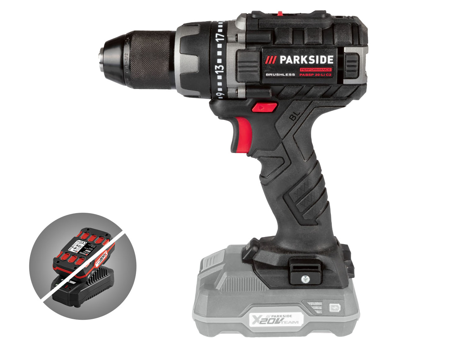 PARKSIDE PERFORMANCE® Aku vrtací šroubovák PABSP 20-Li C2 – bez akumulátoru a nabíječky