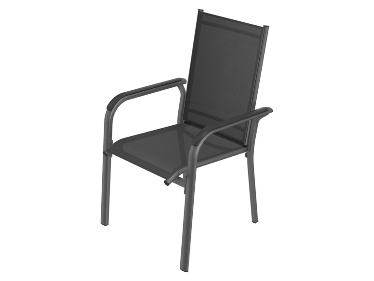  Zobrazit na celou obrazovku florabest Stohovatelná hliníková židle ALU, černá/antracitová - Obrázek 2