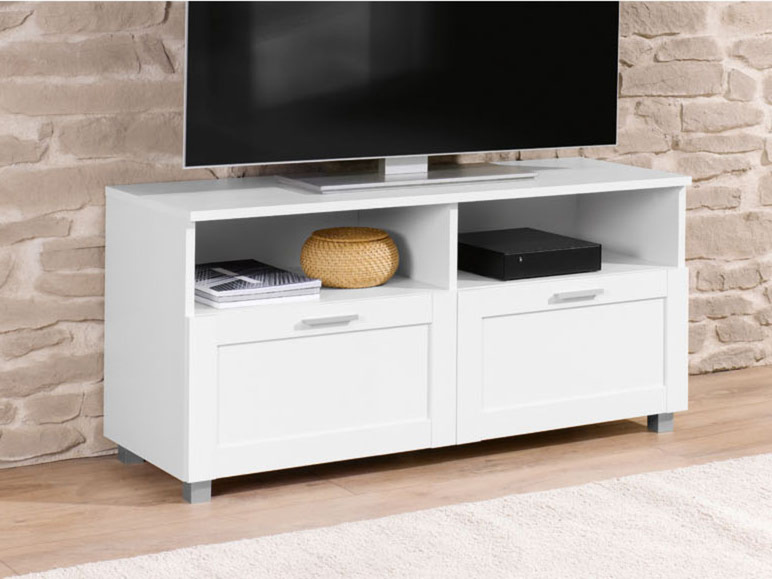  Zobrazit na celou obrazovku LIVARNO home TV stolek Basel, bílý - Obrázek 3