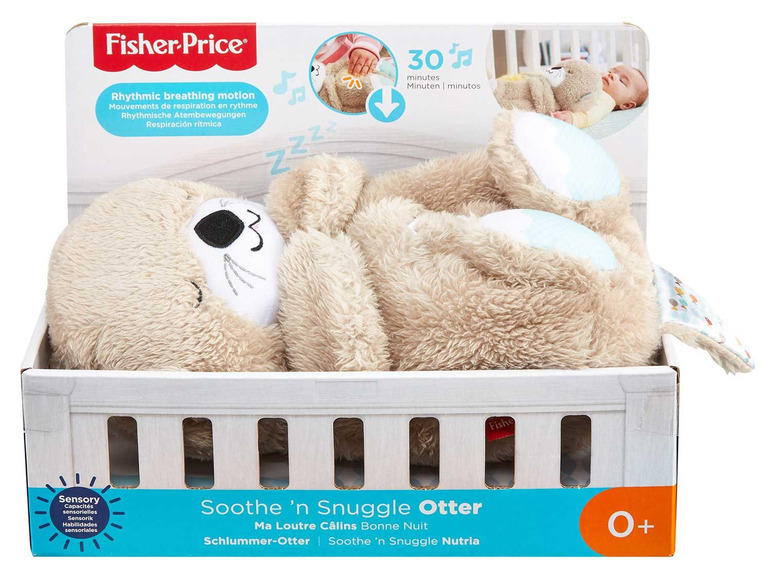 Fisher-Price Soothe 'n Snuggle Otter, plyšová hračka s rytmickým dýcháním pro miminka.