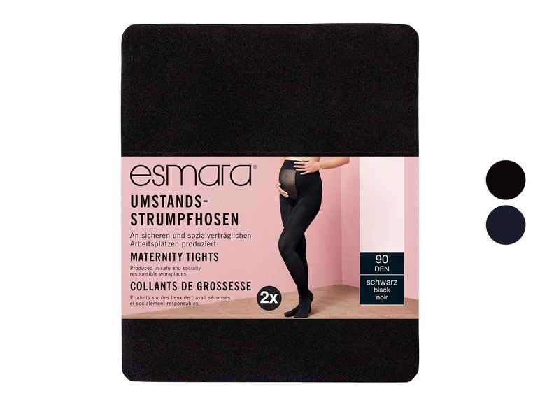 Těhotenské punčocháče esmara v černé barvě.