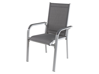 florabest Stohovatelná hliníková židle ALU, stříbrná/šedá
