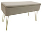 Béžová úložná lavice se zlatými nohami