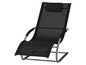 Černé lehátko s opěrkou hlavy