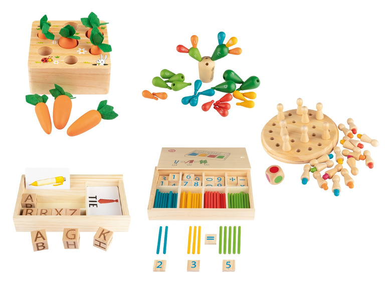  Zobrazit na celou obrazovku Playtive Dřevěná výuková hra Montessori, střední - Obrázek 2