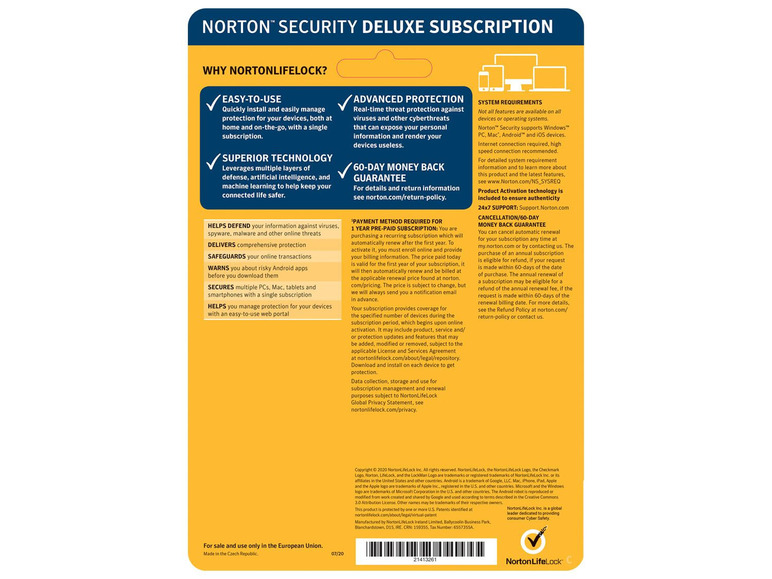  Zobrazit na celou obrazovku Norton Security Deluxe na 5 zařízení, 1 rok - Obrázek 2