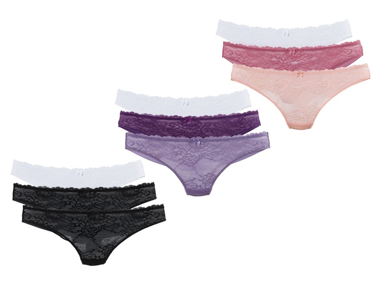  Zobrazit na celou obrazovku ESMARA® Lingerie Dámské krajkové kalhotky, 3 kusy - Obrázek 1