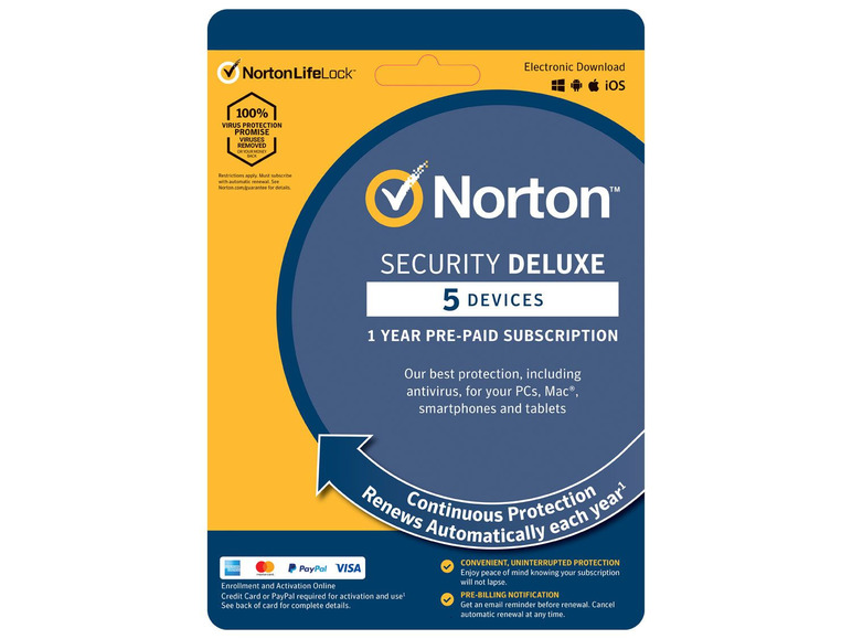  Zobrazit na celou obrazovku Norton Security Deluxe na 5 zařízení, 1 rok - Obrázek 1