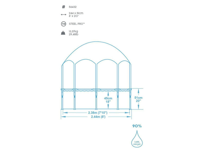  Zobrazit na celou obrazovku Bestway Bazén Splash in Shade, Ø 2,44 x 5,1 m - Obrázek 4
