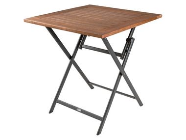 florabest Hliníkový sklápěcí stůl, 70 x 70 cm, hnědý
