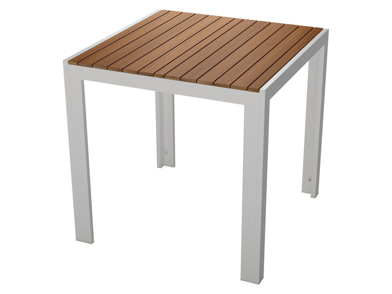  Zobrazit na celou obrazovku florabest Hliníkový stůl s deskou z eukalyptového dřeva, 75 x 75 cm - Obrázek 1