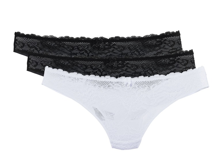  Zobrazit na celou obrazovku ESMARA® Lingerie Dámské krajkové kalhotky, 3 kusy - Obrázek 2