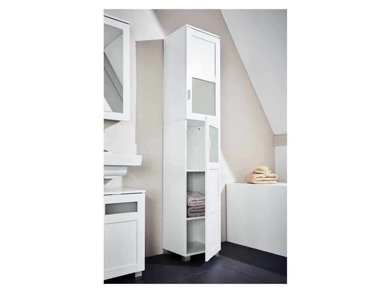  Zobrazit na celou obrazovku LIVARNO home Vysoká koupelnová skříňka Basel, bílá - Obrázek 2