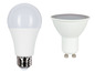 Standardní LED žárovka a LED bodové světlo GU10.