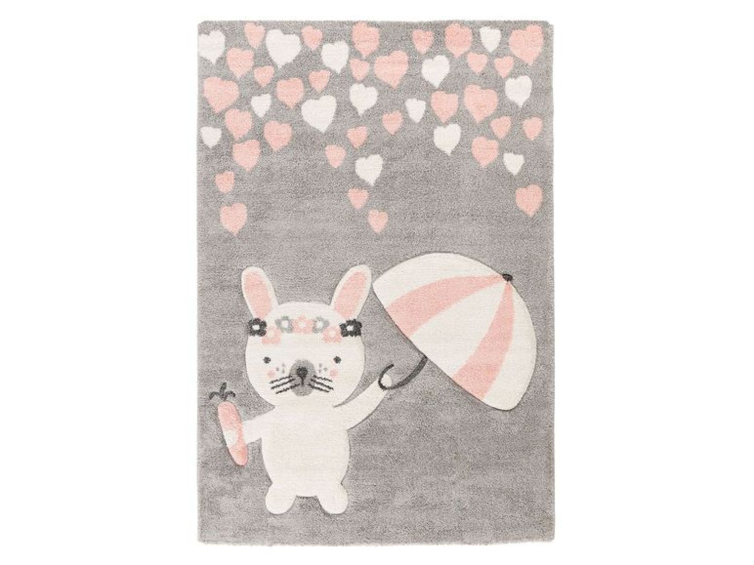 Kayoom Dětský koberec s motivem (Zajíček s deštníkem šedý, 80 x 150 cm)
