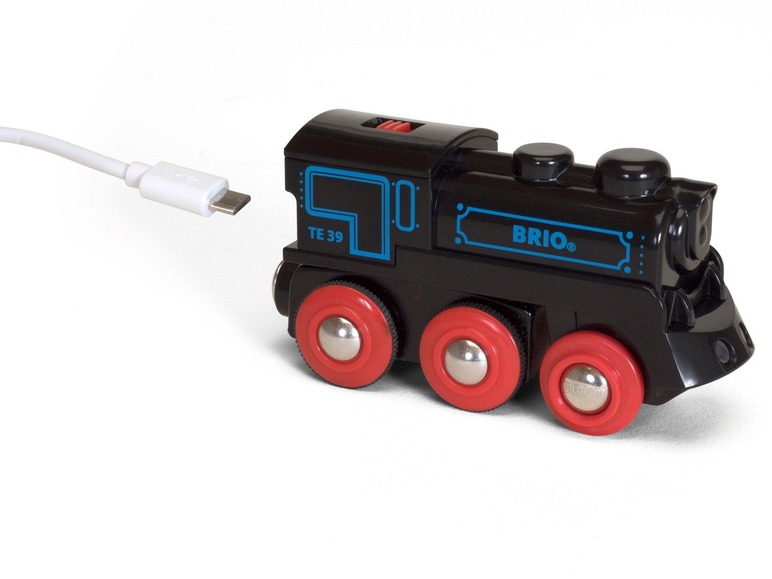  Zobrazit na celou obrazovku BRIO Černá nabíjecí lokomotiva s mini USB 33599 - Obrázek 1