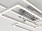 Moderní LED stropní svítidlo s čtvercovými tvary.