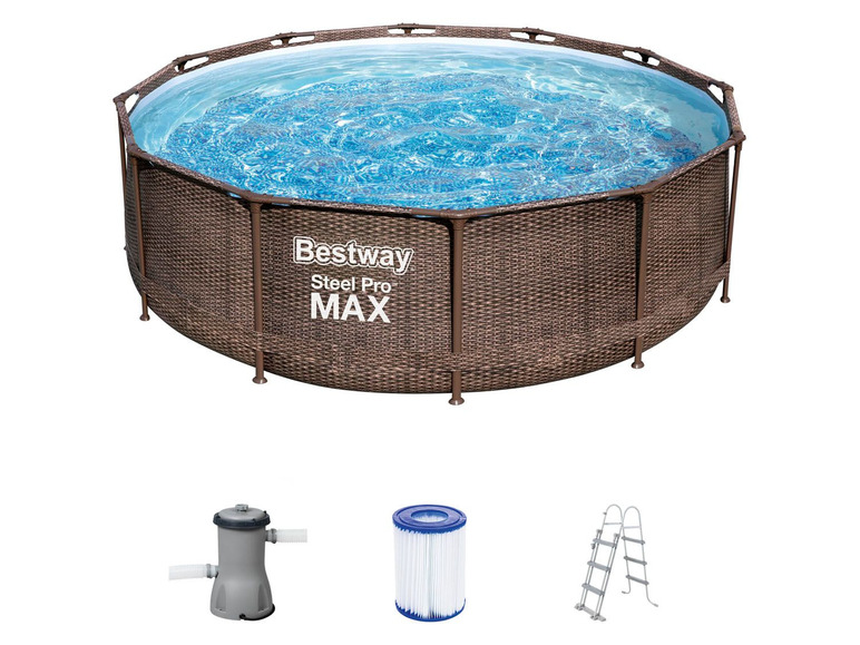  Zobrazit na celou obrazovku Bestway Bazén Steel Pro Max™ DELUXE SERIES™ s filtračním zařízením a schůdky, Ø 366 - Obrázek 1