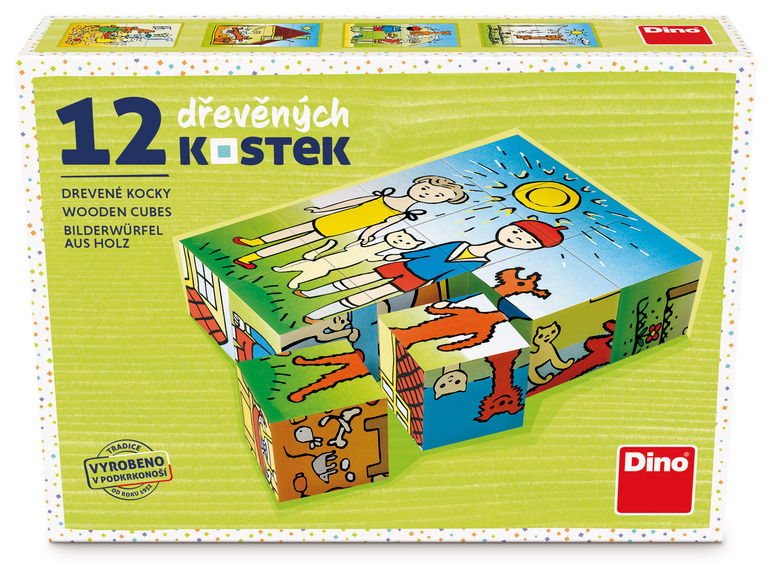  Zobrazit na celou obrazovku Dino Toys Pejsek a kočička 12 dřevěných kostek - Obrázek 1
