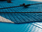 Textura modré nafukovací paddleboard s bílým dílem.