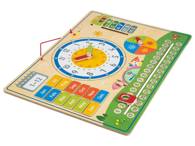  Zobrazit na celou obrazovku Playtive Dřevěné nástěnné hodiny s kalendářem - Obrázek 2