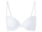 Bílá podprsenka s hladkými košíčky a nastavitelnými ramínky.