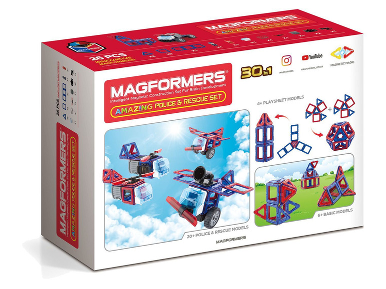  Zobrazit na celou obrazovku Magformers Magnetická stavebnice Amazing Police & Rescue Set - Obrázek 2