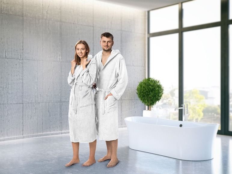  Zobrazit na celou obrazovku Biberna Velurový župan s kapucí, unisex - Obrázek 7