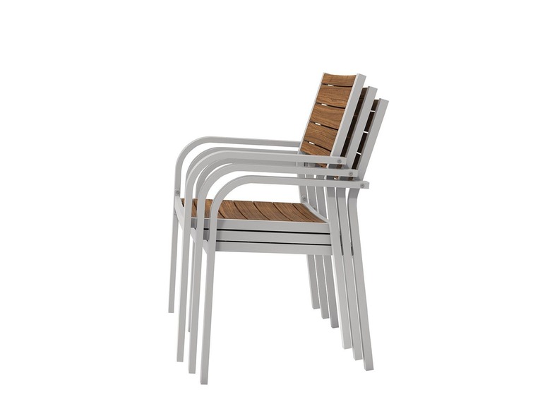  Zobrazit na celou obrazovku florabest Stohovatelná hliníková židle s eukalyptovým dřevem - Obrázek 2