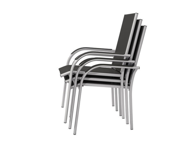  Zobrazit na celou obrazovku florabest Stohovatelná hliníková židle ALU, stříbrná/šedá - Obrázek 2
