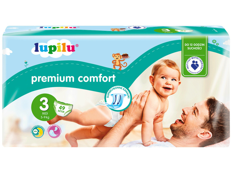  Zobrazit na celou obrazovku lupilu® Dětské pleny Premium Comfort, velikost 3 MIDI, 49 kusů - Obrázek 3