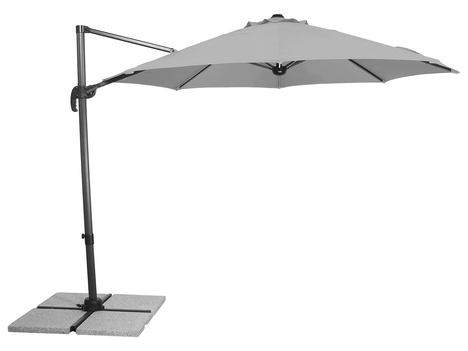 Schneider Slunečník s LED osvětlením Ampel Sombra (stříbrnošedá)