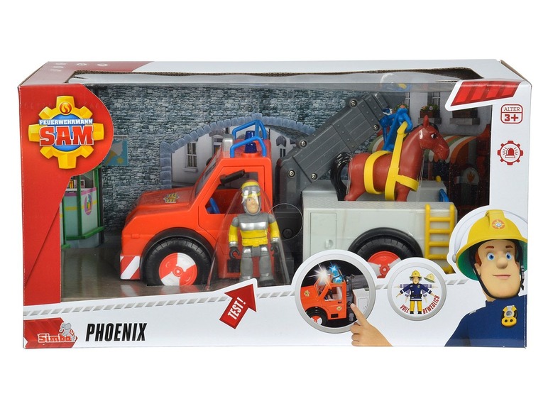  Zobrazit na celou obrazovku Simba Požárník Sam Auto Phoenix s figurkou a koněm - Obrázek 4
