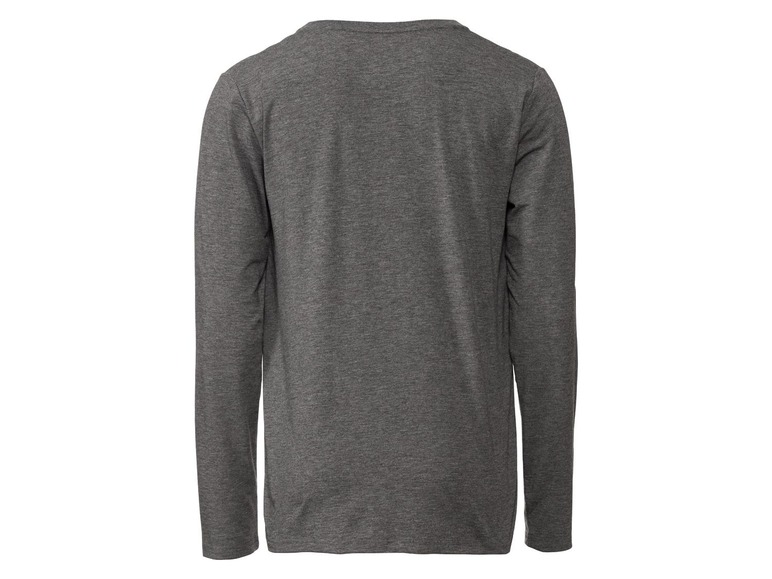 Šedé pánské tričko s dlouhým rukávem.