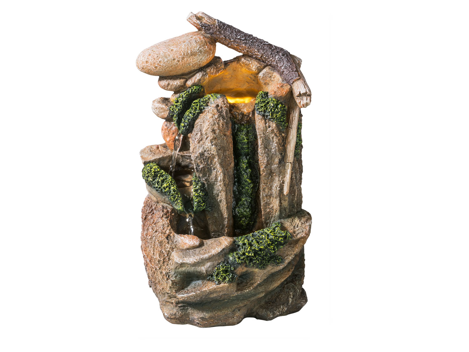 Livarno home Pokojová fontána na zvlhčování vzduchu s LED (skála)