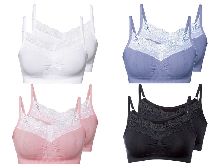  Zobrazit na celou obrazovku ESMARA® Lingerie Dámská bezešvá podprsenka, 2 kusy - Obrázek 1