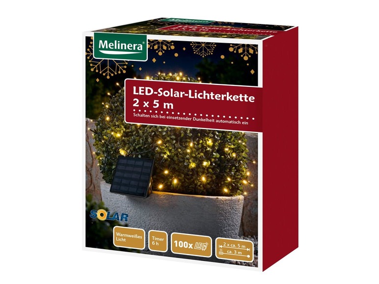  Zobrazit na celou obrazovku Melinera LED solární světelný řetěz, 2 kusy - Obrázek 1