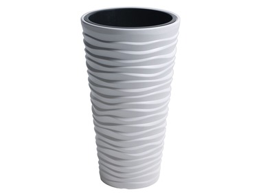 Květináč s vložkou Sand Slim (bílá, Š 30 x V 52 x H 30 cm)