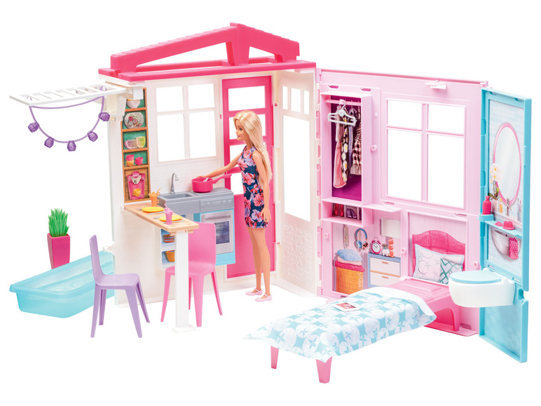  Zobrazit na celou obrazovku Barbie Prázdninový dům s nábytkem a panenkou - Obrázek 1