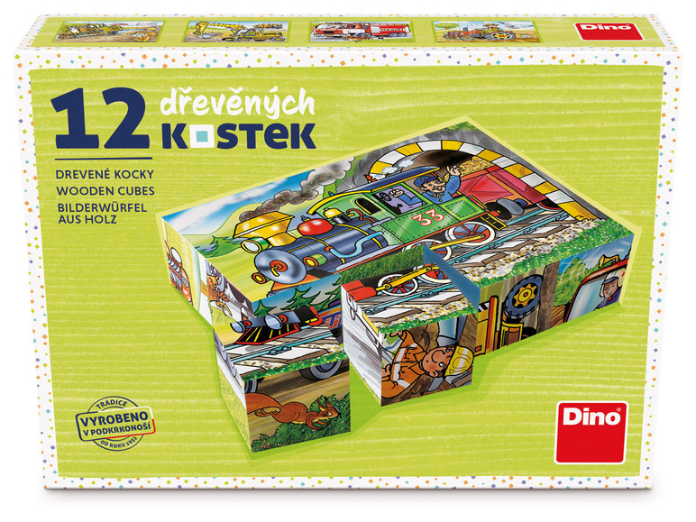  Zobrazit na celou obrazovku Dino Toys Mašinka 12 dřevěných kostek - Obrázek 1