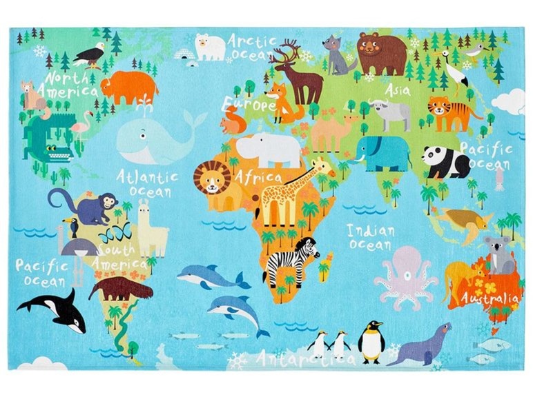  Zobrazit na celou obrazovku Obsession Dětský koberec Torino Kids 233 World Map - Obrázek 1