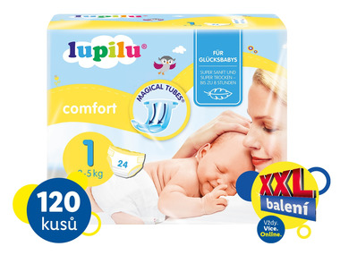 lupilu® XXL Dětské pleny Comfort, velikost 1 NEWBORN, 120 kusů