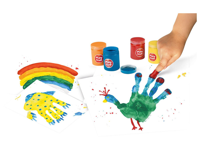  Zobrazit na celou obrazovku Playtive Barvy na malování prsty, 8 kusů - Obrázek 3