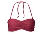 Tmavě červený bandeau top na plavky s halterovými ramínky.
