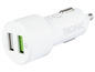 Bílá auto nabíječka se dvěma USB porty od TRONIC.